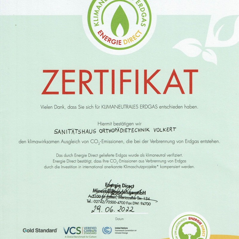 Energie Direct Zertifikat